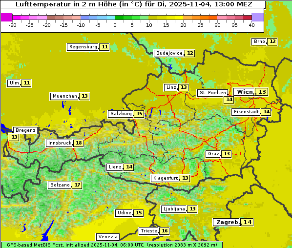 Temperatur, 4. 11. 2025