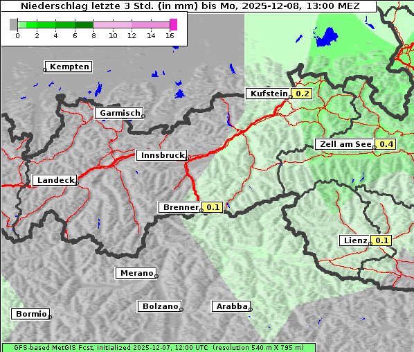 Niederschlag, 8. 12. 2025