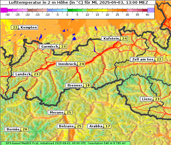 Temperatur, 3. 9. 2025