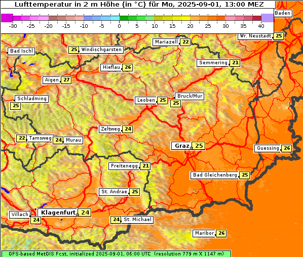 Temperatur, 1. 9. 2025