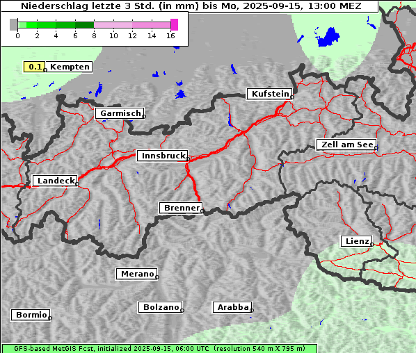Niederschlag, 15. 9. 2025
