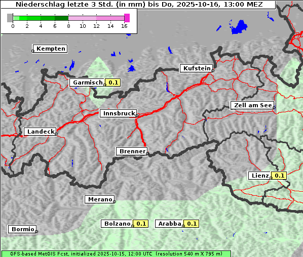Niederschlag, 16. 10. 2025