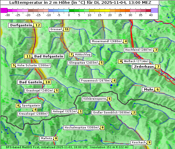 Temperatur, 4. 11. 2025