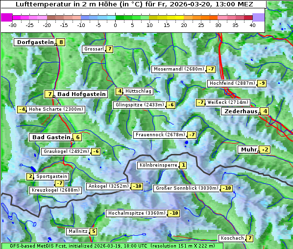 Temperatur, 20. 3. 2026