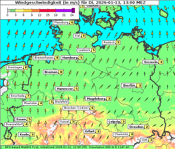 Wind, 13. 1. 2026