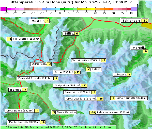 Temperatur, 17. 11. 2025