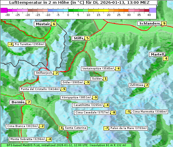 Temperatur, 13. 1. 2026