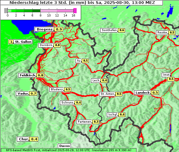 Niederschlag, 30. 8. 2025