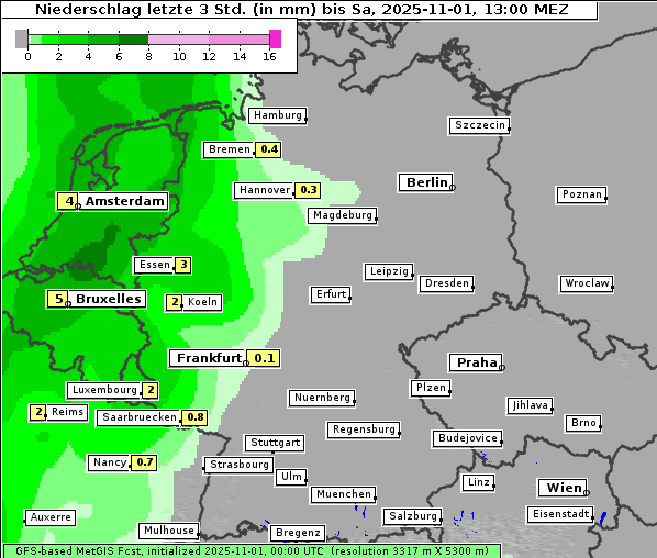 Niederschlag, 1. 11. 2025