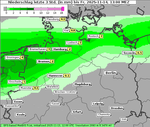 Niederschlag, 14. 11. 2025
