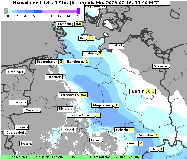 Neuschnee, 16. 2. 2026