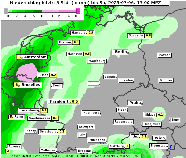 Niederschlag, 6. 7. 2025