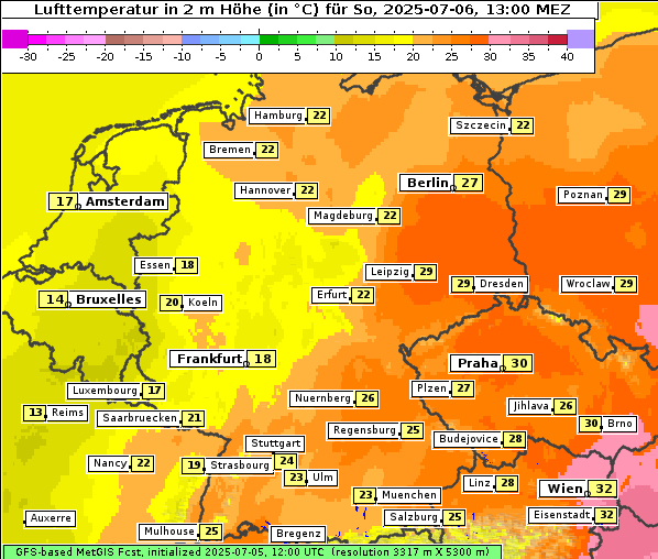 Temperatur, 6. 7. 2025