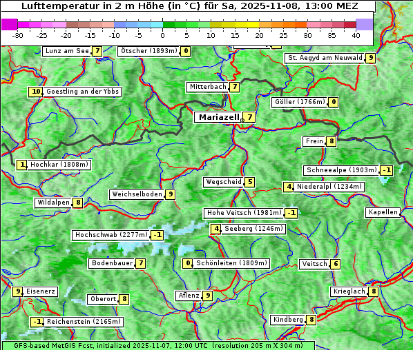 Temperatur, 8. 11. 2025