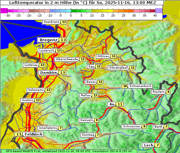 Temperatur, 16. 11. 2025