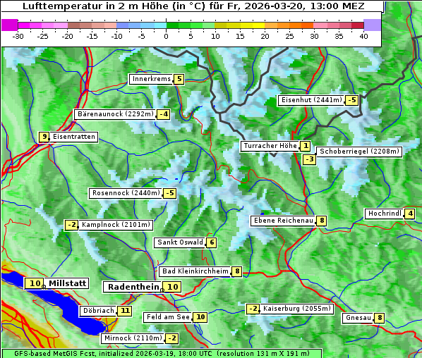 Temperatur, 20. 3. 2026