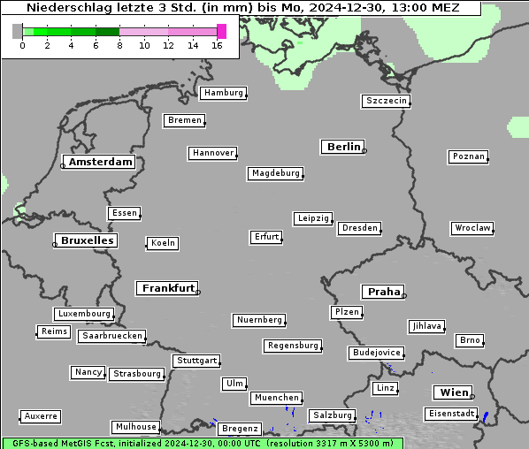 Niederschlag, 30. 12. 2024