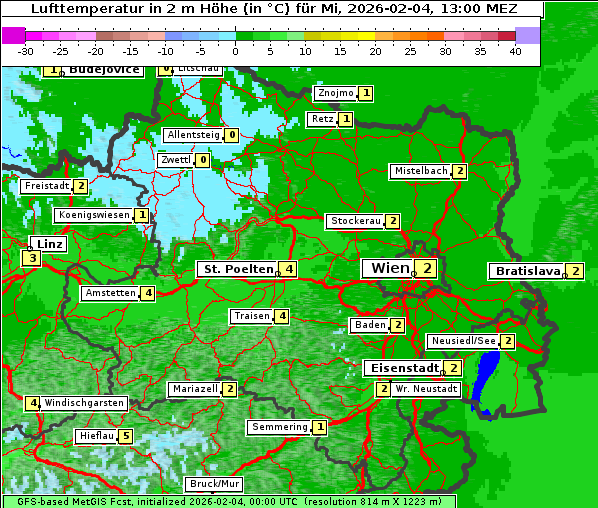 Temperatur, 4. 2. 2026