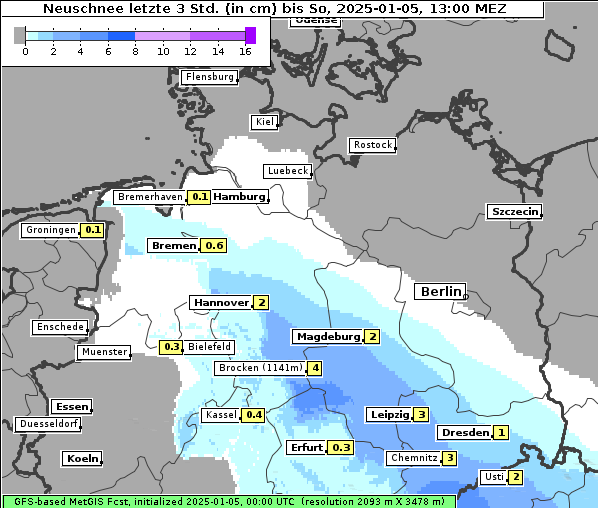 Neuschnee, 5. 1. 2025