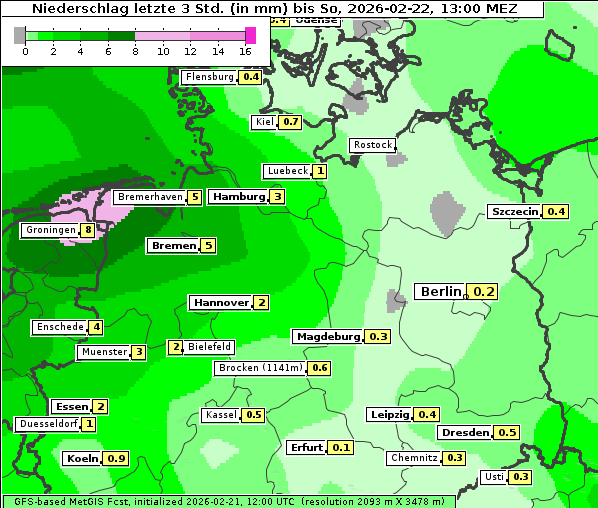 Niederschlag, 22. 2. 2026