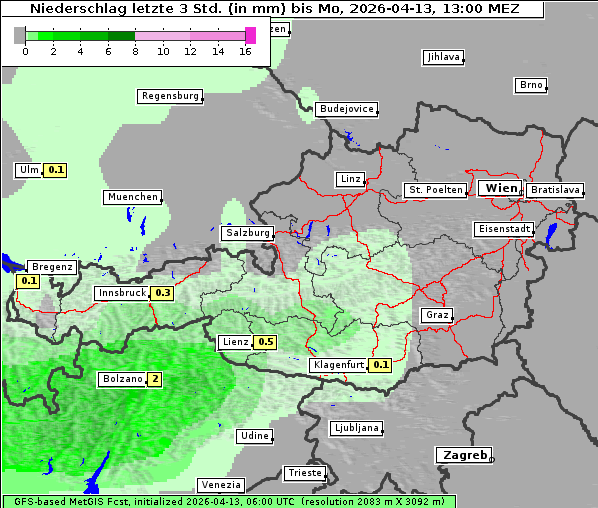 Niederschlag, 13. 4. 2026