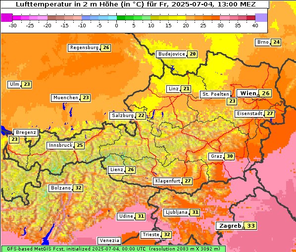 Temperatur, 4. 7. 2025