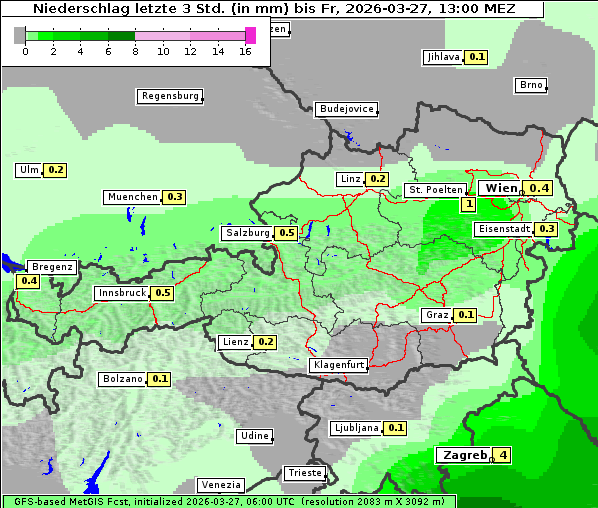 Niederschlag, 27. 3. 2026