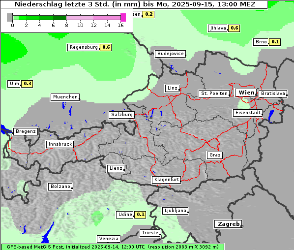 Niederschlag, 15. 9. 2025