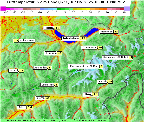 Temperatur, 30. 10. 2025