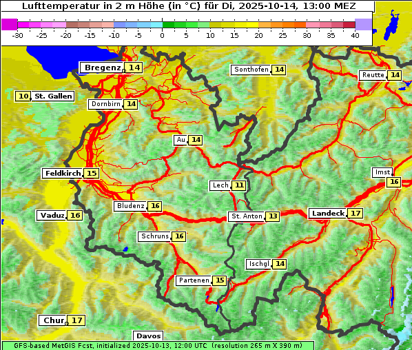 Temperatur, 14. 10. 2025