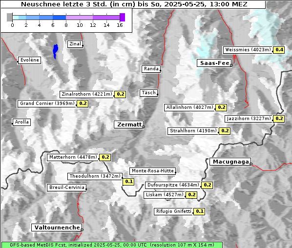 Neuschnee, 25. 5. 2025