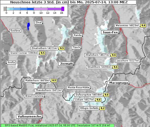 Neuschnee, 14. 7. 2025