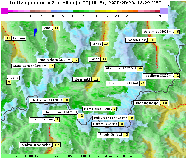 Temperatur, 25. 5. 2025