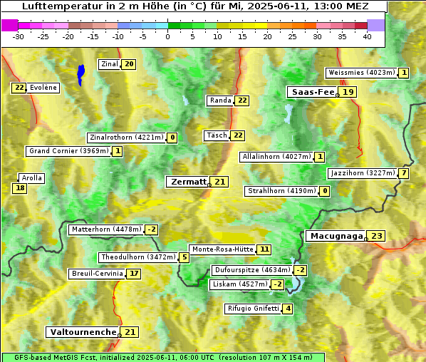 Temperatur, 11. 6. 2025