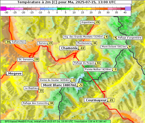 Temperatur, 15. 7. 2025