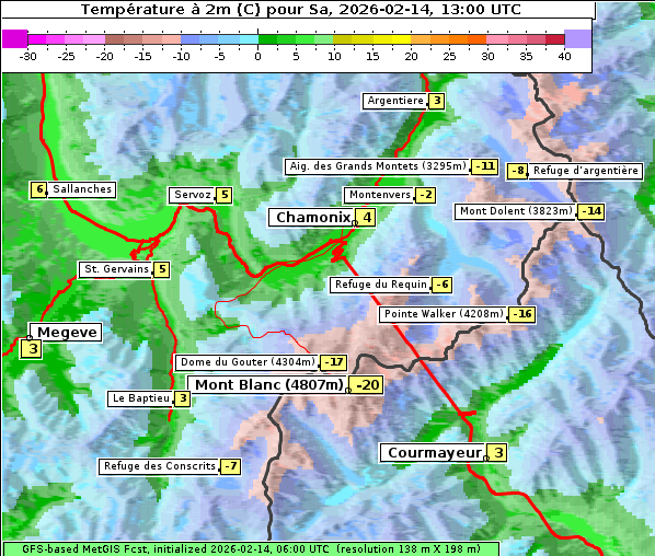 Temperatur, 14. 2. 2026