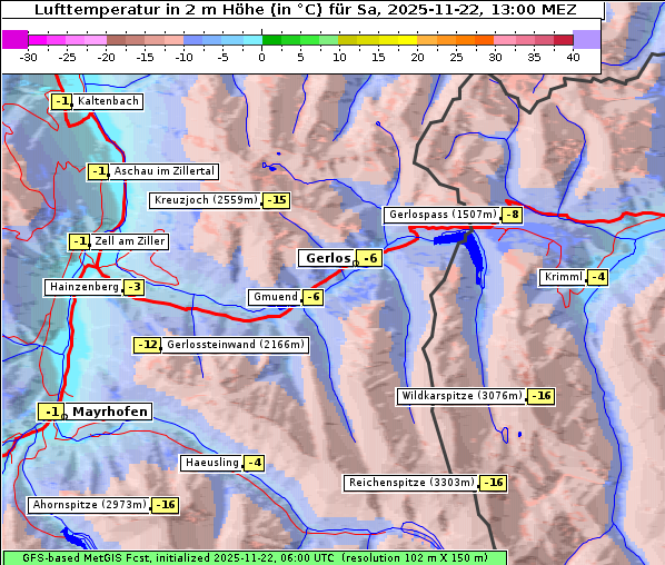 Temperatur, 22. 11. 2025