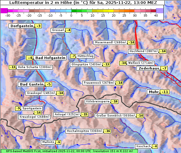 Temperatur, 22. 11. 2025