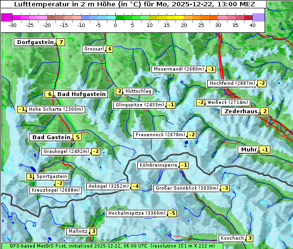 Temperatur, 22. 12. 2025