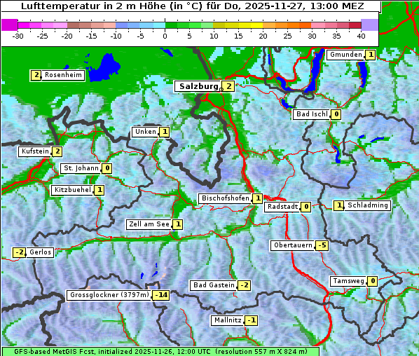 Temperatur, 27. 11. 2025