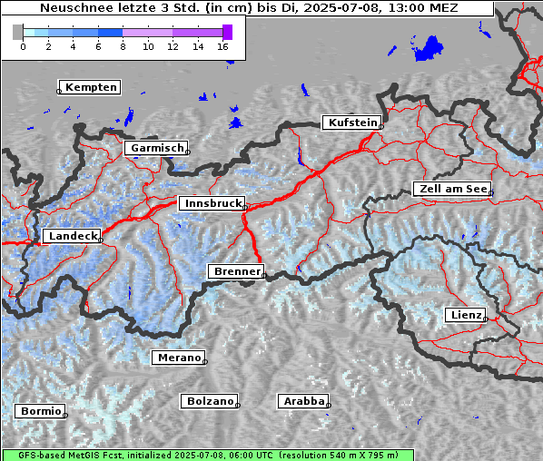 Neuschnee, 8. 7. 2025