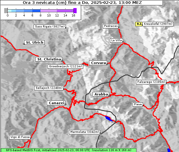 Neuschnee, 23. 2. 2025