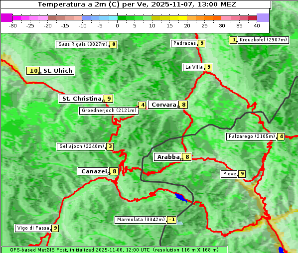 Temperatur, 7. 11. 2025