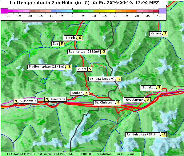 Temperatur, 10. 4. 2026