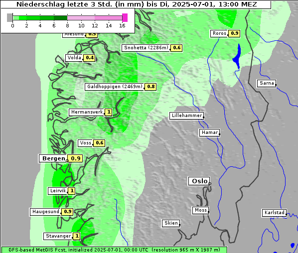 Niederschlag, 1. 7. 2025