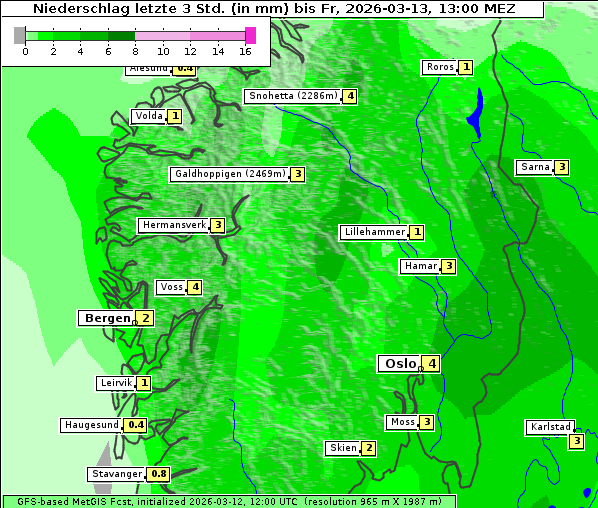 Niederschlag, 13. 3. 2026