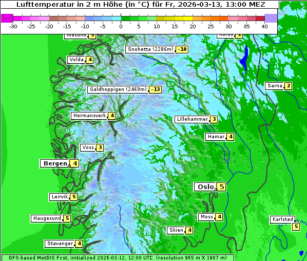 Temperatur, 13. 3. 2026