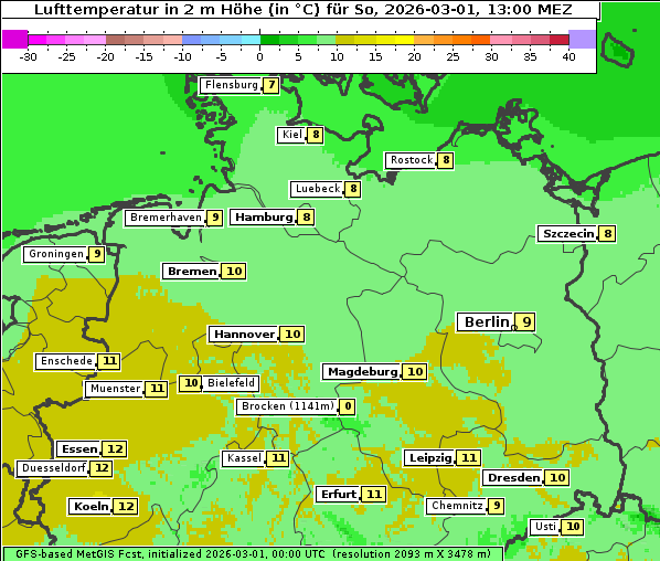 Temperatur, 1. 3. 2026