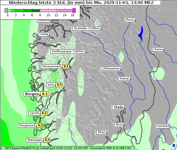 Niederschlag, 3. 11. 2025