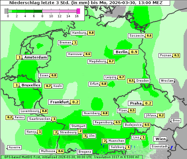 Niederschlag, 30. 3. 2026